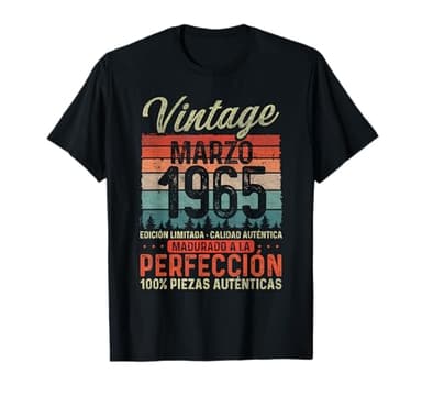 Marzo 1965 Vintage Regalo 60 Años Cumpleaños Hombre Camiseta