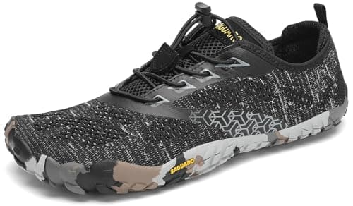 SAGUARO Hombre Mujer Zapatillas Barefoot Minimalistas Calzado de Training Ligeras Cmodas para Caminar Senderismo Ciclismo Trail Running Trekking Playa Agua, Negro Tinta, 42 EU