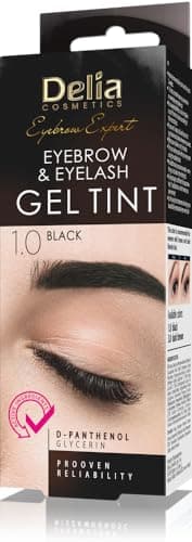 Delia Cosmetics - Tinte para cejas y pestañas NEGRO, Fórmula innovadora, Fácil de aplicar, 15 aplicaciones, Kit completo de tratamiento
