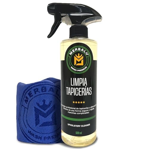 Merbalu. Limpia tapicerias Coche Kit Limpiador de tapicerias de Coche y Otros Textiles Limpieza Coche Interior Limpia tapicerias en Profundidad Uso facil y rápido Asientos y Alfombrillas