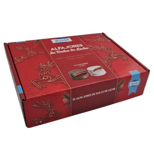 Mardel - Alfajores mixtos negros y blancos - 12 unidades - EDICIÓN FIESTAS NAVIDEÑAS