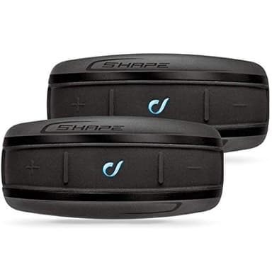 Interphone Shape - Doble - Auriculares Bluetooth Intercom para Motocicletas, Uso del piloto: Pasajero, autonomía de hasta 12 Horas, MP3, GPS, Impermeable, IP67 Universal.