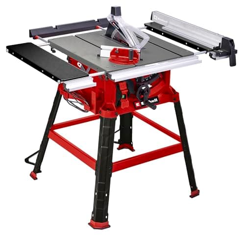 Einhell Sierra de mesa circular TC-TS 2225 U (máx. 2200W, arranque suave, Ø254 x Ø30 mm hoja, tope paralelo/angular, ajuste de altura hasta 80mm) Negro Y Rojo
