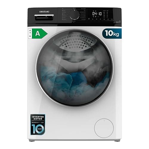 Cecotec Lavadora 10Kg Carga Frontal Bolero DressCode 10610 Inverter A. 1400 RPM, Steam Max, Motor Inverter Plus, 15 Programas, OnSmart, Smooth Wash, Stop&Go, Goma Antibacteriana, Drum Clean