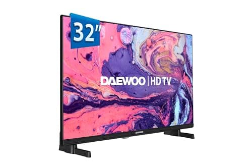 Daewoo 32DM65HV Televisor 32 Pulgadas - Smart TV resolución HD LED, HDR, Diseño sin Marcos, Dolby Audio, Compatible con Asistente de Voz Alexa