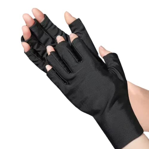 Guantes Anti UV, Guantes de Proteccion UV Manicura, Manicura Protección UV Elástico, Guantes Anti UV para Lámpara de Uñas de Gel para Protege Las Manos de Las Lámparas UV para el hogar al aire ibre