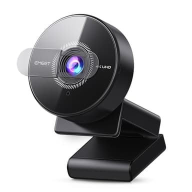 EMEET C950 Webcam 4K para PC, UHD 8 Megapíxeles, Autoenfoque, Micrófono con Cancelación de Ruido, 70° FOV, 1080P@60FPS, Protección de Privacidad, USB 2.0 Plug&Play, Ideal para Zoom/Teams