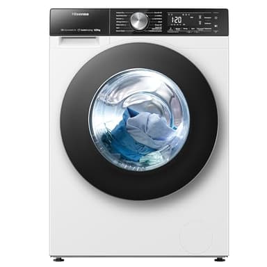 Hisense WD5S1245BW - Lavadora Secadora 2 en 1 con Vapor, Conctividad Wifi, Carga Frontal 12 Kg Lavado, 8 Kg de Secado, 1400 rpm, Motor Eficiente Inverter, Serie 5S, Sistema Antibalanceo, Puerta XL