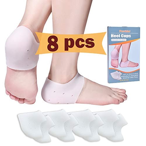 Protector Talon, Talon Gel, Gel Talon Espolon (4 Pares) Nuevo Material, Protector Talon Silicona, Para el Aquiles, Fascitis Plantar, Espolones Tacón, Alivia el Dolor de Talón.