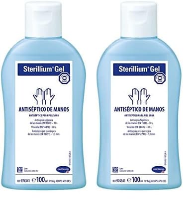 Sterillium, Gel Hidroalcohólico, Gel Desinfectante de Manos, Gel Antiséptico, Amplio Espectro de Acción, Aporta Hidratación, Protección y Suavidad, Color Azul (100 ml) (Paquete de 2)