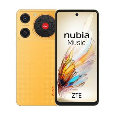 ZTE Nubia Music, Smartphone 6.6" HD+ 90Hz, Súper Altavoz 100db, Doble Entrada Auriculares 3.5mm, Sonido DTS: X Ultra, 4GB RAM (+4GB RAM Virtual), 128GB ROM, Color Zeel Orange