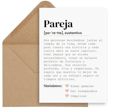 CONTRAXT Tarjeta regalo original para parejas. Regalos originales para parejas enamorados en San Valentin aniversario cumpleaños novia novio hombre mujer marido esposa (Parejas)