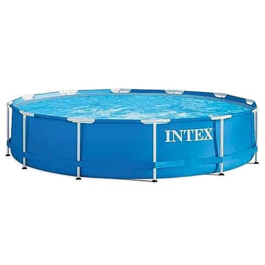Intex piscina con estructura metalica tubular redonda (ø) 3.66 x (h) 0.76m, Color Azul