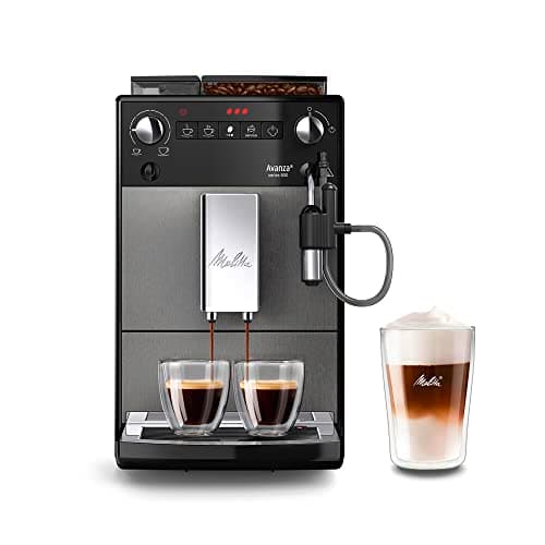 Melitta Avanza F270-100 Mystic Titan - Cafetera superautomática compacta con molinillo silencioso, máquina de café con capuchinador easy, depósitos XL, modo doble taza y limpieza automática, 1,5 L