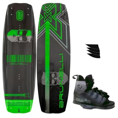 BRUNELLI Coasto Diamond - Juego de wakeboard (138 cm, con tabla de fijación para wakeboard), color verde