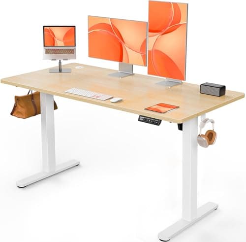 ErGear Escritorio Elevable Eléctrico, Escritorio Ajustable en Altura 140 x 70 cm, Mesa Elevable con Panel Inteligente de 4 Memorias, Mesa Escritorio Oficina en Casa con Tablero Ensamblado