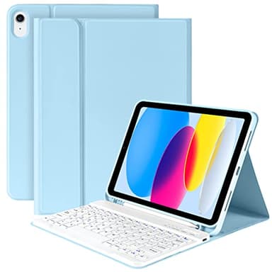 KBCASE Funda Teclado para iPad 10ª generación 2022/para (A16) 11ª generación 2025, Funda con Teclado Bluetooth Inalámbrico Desmontable para iPad 10 Gen 10.9 2022/11Gen 2025,Español Ñ