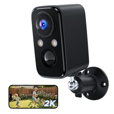 Camara Vigilancia WiFi Interior Exterior: 2K Camaras de Vigilancia sin Cables Bateria - Camaras Vigilancia Domicilio WiFi Visión Nocturna en Color Detector de Movimiento IP66