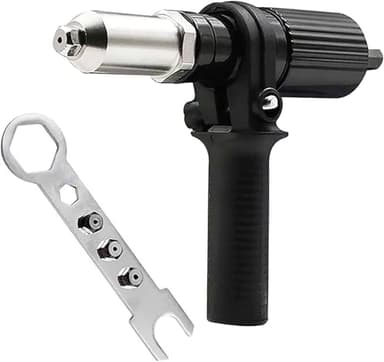 Adaptador de pistola de remache con mango de plástico extraíble, cabeza de pistola de remache eléctrico, accesorios de herramienta de taladro de remachado inalámbrico