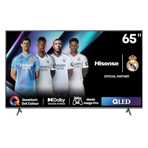 Hisense 65E7NQ Pro - QLED Gaming TV, 65 Pulgadas Televisor, VRR 144Hz HSR 240 fps, AMD Freesync Premium Pro, Barra de Juegos, Solución HDR Total, Dolby Vision IQ & Dolby Atmos (Nuevo 2024)