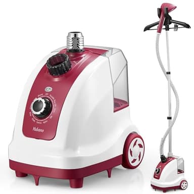Yabano - Vaporizador vertical y vapor, 1950 W, vapor constante 40 g/min, 11 funciones de vapor, depósito de agua de 1,35 l, precalentamiento rápido en 10 segundos, vaporizador vertical