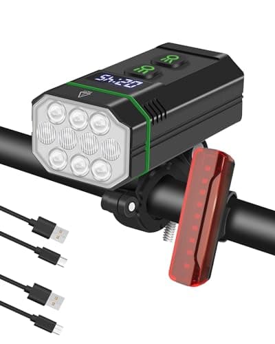 Victoper 10000 Lumene Luces Bicicleta Delantera y Trasera 10 Luces para Luces para Bicicletas LED IPX6 Impermeable Luz Delantera Bicicleta Potente 12 Horas De Funcionamiento Luz Delantera Bicicleta
