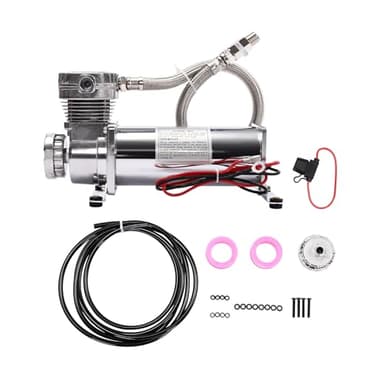 Compresor de suspensión neumática de 200-300 W, kit de compresor de aire de 50 l/min 200 psi, compresor de alto rendimiento de 12 V 23 A, capacidad ≤ 18,93 L, compresor de aire adecuado para bocinas