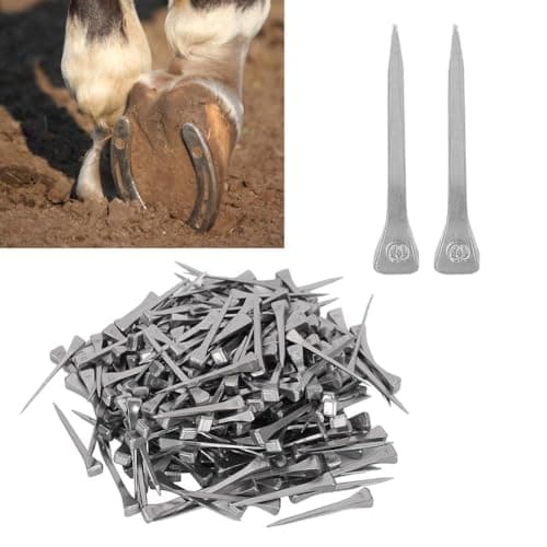 Nikou Clavos de herradura - 250 piezas de acero E4 estable accesorios de equipo de herramientas de caballo de clavo de herradura 4,8 CM fácil de usar
