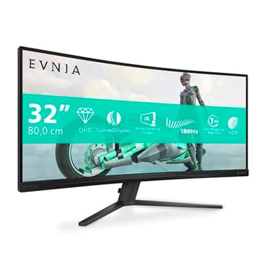 Philips Evnia 34M2C3500L - Monitor Gaming Curvo WQHD de 32 Pulgadas, 180 Hz, 0,5 ms, FreeSync Premium, HDR10 (3440x1440, 2X HDMI, DisplayPort) Gris Oscuro