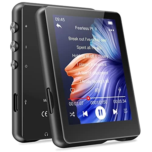 MECHEN 32GB Reproductor MP3 Bluetooth 5.3, Pantalla táctil TFT en Color de 2,4", HiFi MP3 Player Portátil sin Pérdida, Grabación, Radio FM, Fotos, Funda de Silicona Incluida