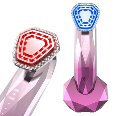 Ibtyzo Aparatos Radiofrecuencia Facial, Masajeador Facial Reafirmante Hielo Para la Cara Masajeador Facial Eléctrico lifting facial, modo Calor y Frío LED Luz Terapía, antienvejecimiento y antiarrugas