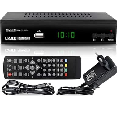 Tempo 4000 Decodificador Digital Terrestre – DVB T2 / HDMI Full HD/Canales Sintonizador/Receptor TV/H.265 HEVC/USB/Decoder/DVB-T2 / TNT/TDT Television / 4K