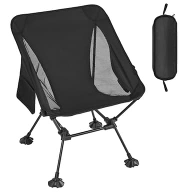 ATEPA Silla de camping ligera, resistente, 150 kg, portátil, compacta, plegable, con bolsa, silla plegable para jardín, picnic, playa, pesca, senderismo, mochilero, grande
