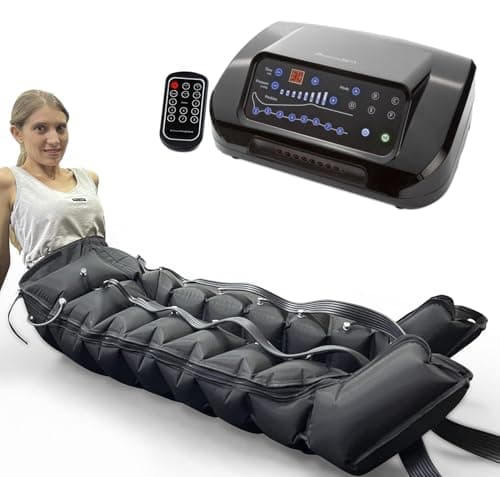 Dinamicamed ® Presoterapia Profesional para Casa Completo con 6 Programas de Masaje - Maquina Presoterapia Piernas 8 Cámaras de Aire con Pantalones largos