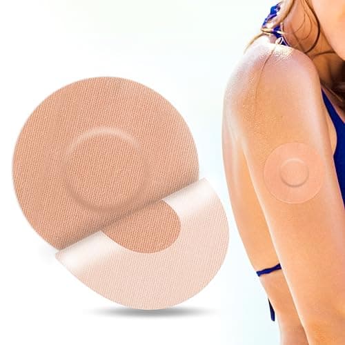 YOUSHARES Protector Sensor Freestyle Libre 2, Impermeables, 40 paquetes - Parches adhesivos para monitor de glucosa, parches CGM amigables con la piel (Beige)