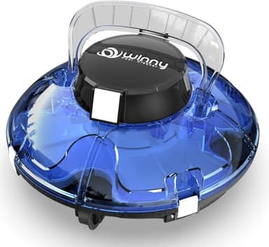 Winny Pool Cleaner Robot Aspirador De Piscina InaláMbrico, Doble FiltracióN, Potente SuccióN, Estacionamiento AutomáTico, para Piscinas Planas De hasta 60 M²（Azul Oscuro）