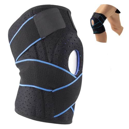 Rodillera Protectora Uso Diario y Deportivo. Para Menisco y Ligamento, Prevención de Lesiones y Alivio de Dolor. Unisex, Compresora y Antideslizante. Ajustable para Rótula. Crossfit y Deportes.