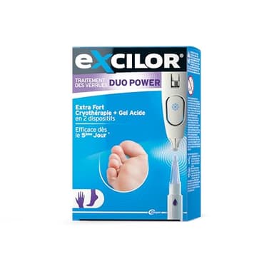 EXCILOR - Duopower - Extra fuerte para el tratamiento de las verrugas - Crioterapia y gel ácido - Verrugas de manos y pies - Resultados visibles desde el día 5 - Clínicamente probado