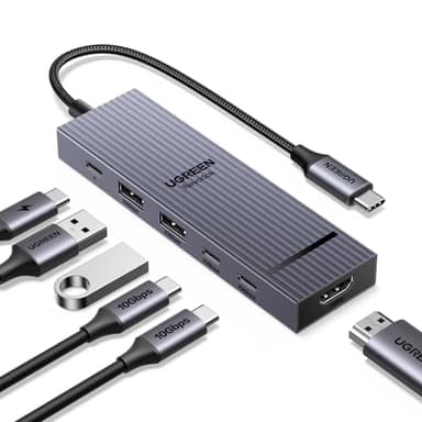UGREEN Revodok Pro 106 10Gbps Hub USB C HDMI 4K 60Hz Adaptador Ladron Tipo C 3.2 Gen 2 PD 100W Carga Docking Station Compatible con MacBook Pro Air M3 M2 M1, iPad, iPhone 16 Pro MAX, Galaxy S24