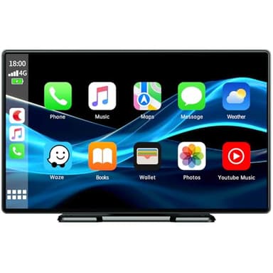Volam Portátil Radio Coche con Inalámbrico A-pple Carplay & Android Auto,9 Pulgadas Autoradio Estéreo IPS Pantalla Táctil con Bluetooth 5.0, Pantalla de Coche con Asistencia de Voz/Mirror Link/FM/AUX