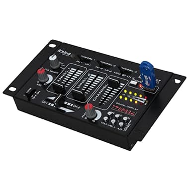 Ibiza - DJ21USB-BT - Mezclador de 4 vías/7 canales con varias entradas - Bluetooth y USB - Negro