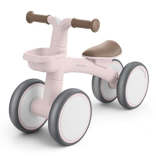 KikkaBoo Bicicleta Sin Pedales ZIPI, Correpasillos Bebé de 1 a 3 Años, Bicicleta Equilibrio, Bici Bebé con Canasta, Ajustable, Juguete para Niños, Regalo Bebé, Rosa