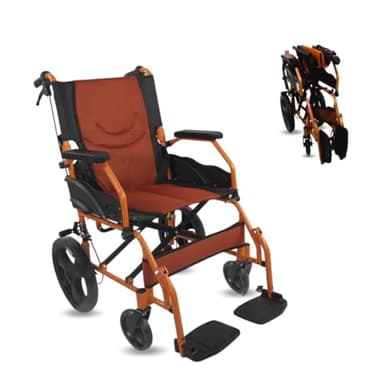 Mobiclinic®, Silla de ruedas, Plegable, Ligera, Asiento 46 cm, Dos sistemas freno, Respaldo, Aluminio, Reposapiés abatibles, Modelo pirámide, Pequeñas, Reposabrazos fijos
