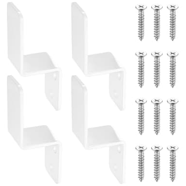 4 Pcs Soportes de Barricada de Puerta 2 x 4, Soporte en Z de Metal pour Barra Seguridad Puerta, Soporte de Seguridad Antirrobo para Madera de Puerta Granero Garaje Casa, Blanco