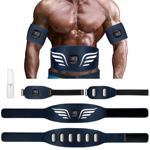 Profey Electroestimulador Abdominal, Electroestimulador Muscular, EMS Abdominales Electroestimulacion para Abdominales Brazos Piernas, Cinturón Muscular Abdominal Muscular 10 Modos Y 30 Intensidades