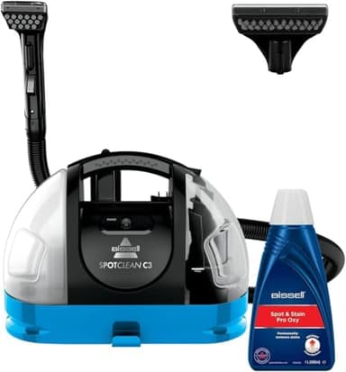 Bissell SpotClean C3, Limpiador Manchas Alfombras y Tapicería, Portátil, Triple Acción, Spray, Cepilla y Aspira, Limpieza Profunda para Alfombras, Escaleras e Interiores de Coche, 3619N