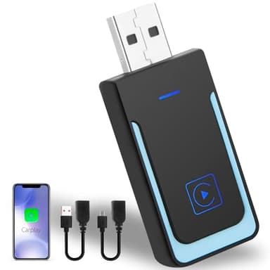 Adaptador inalámbrico Carplay y Android Auto 2 en 1 - Convierte cableado a inalámbrico Plug&Play - Apto para Coche con Carplay/AA con Cable con iOS 12+ o Android 11+