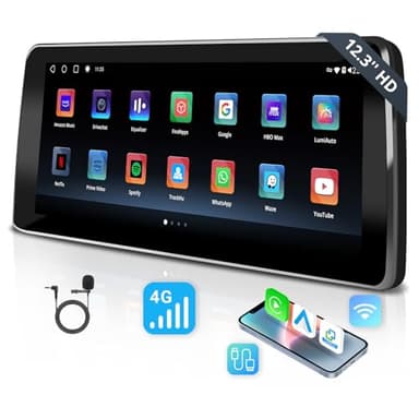 ATOTO 12,3'' Radio Coche Bluetooth CarPlay y Android Auto Inalámbrico, Compatible con BMW Serie 5 F10 F11 NBT (2013-2017), GPS para Coches, DriveChat AI, 2 Bluetooth, 4G LTE