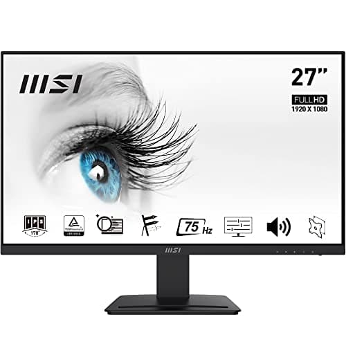 MSI Pro MP273 - Monitor Profesional 27" Panel IPS 1920x1080 (FHD), 75Hz, Antiglare, Soporte VESA, Ranuras para Accesorios, Negro