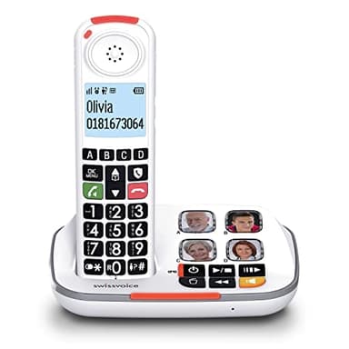swissvoice Xtra 2355 - Teléfono inalámbrico con Respuesta a Las Funciones de Comodidad reforzadas, Blanco